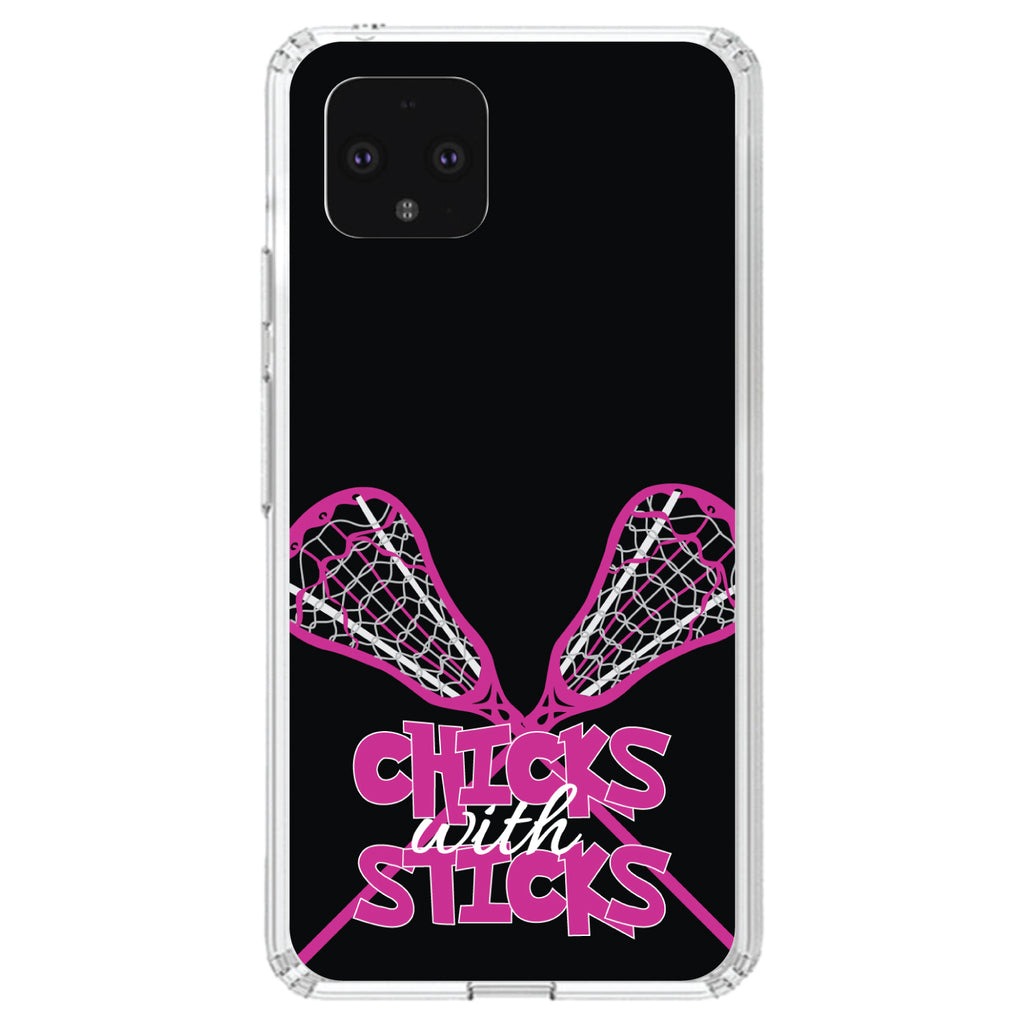 Hot Pink Lacrosse, Chicks with Sticks Clear Shockproof iPhone Case, view 24