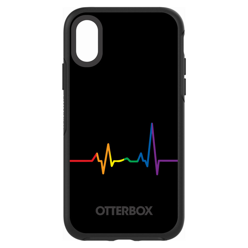 Rainbow Pulse Heart Beat OtterBox Symmetry Case for iPhone & Galaxy, view 4
