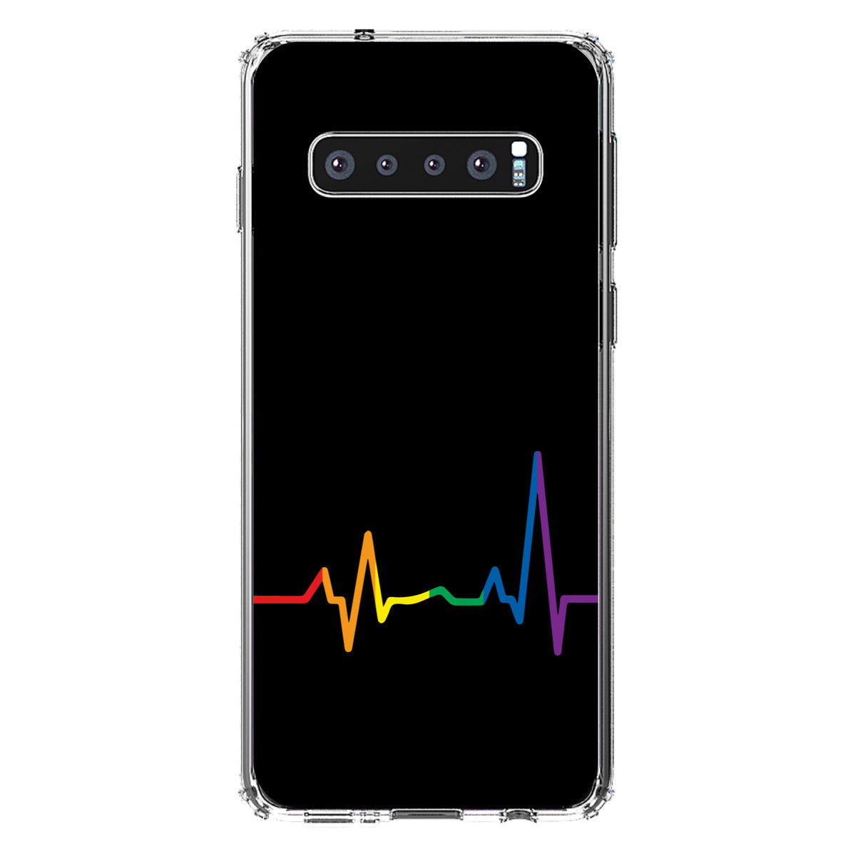 Rainbow Pulse Heart Beat Clear Shockproof iPhone Case, view 17