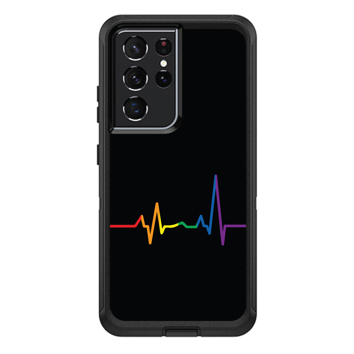 Rainbow Pulse Heart Beat OtterBox Defender Case for iPhone & Galaxy, view 7
