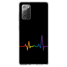 DistinctInk® Clear Shockproof Hybrid Case for Apple iPhone / Samsung Galaxy / Google Pixel - Rainbow Pulse Heart Beat