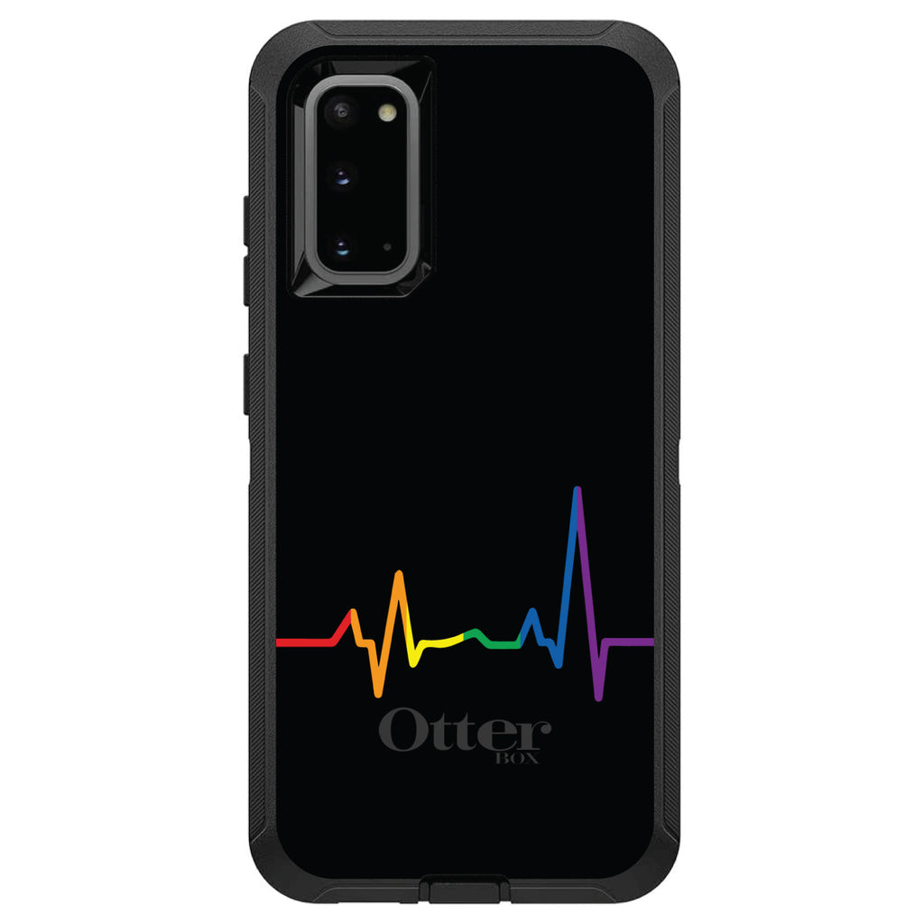 Rainbow Pulse Heart Beat OtterBox Defender Case for iPhone & Galaxy, view 8