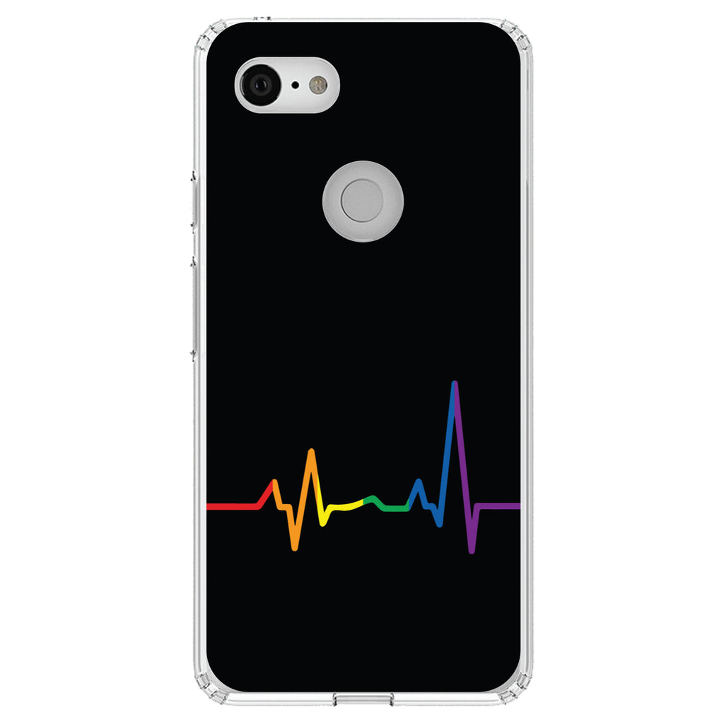 Rainbow Pulse Heart Beat Clear Shockproof iPhone Case, view 22