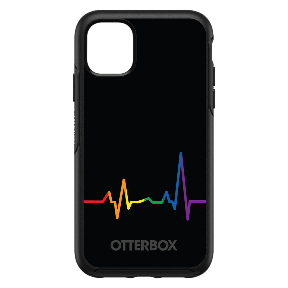 Rainbow Pulse Heart Beat OtterBox Symmetry Case for iPhone & Galaxy, view 3