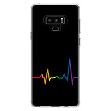 DistinctInk® Clear Shockproof Hybrid Case for Apple iPhone / Samsung Galaxy / Google Pixel - Rainbow Pulse Heart Beat