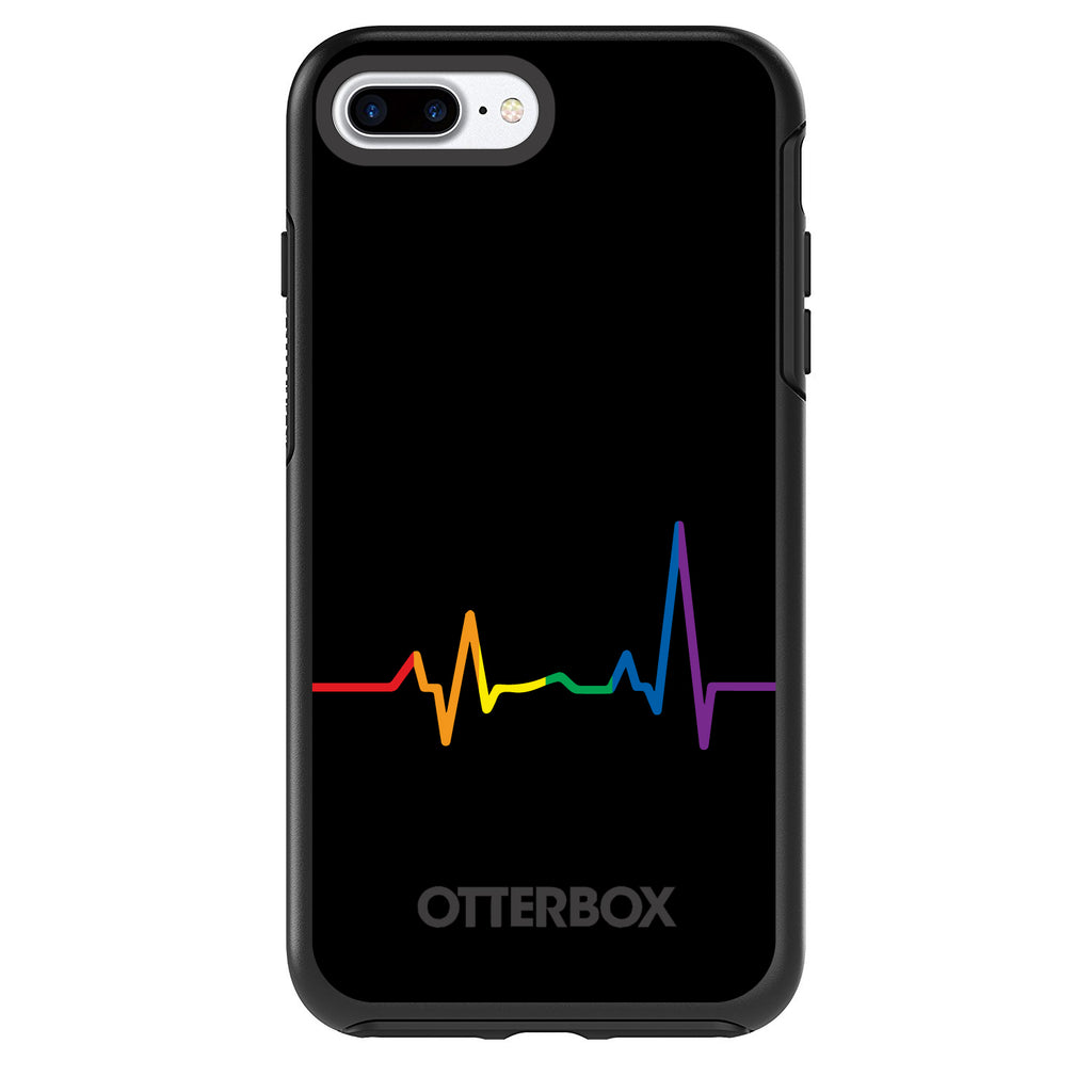 Rainbow Pulse Heart Beat OtterBox Symmetry Case for iPhone & Galaxy, view 2