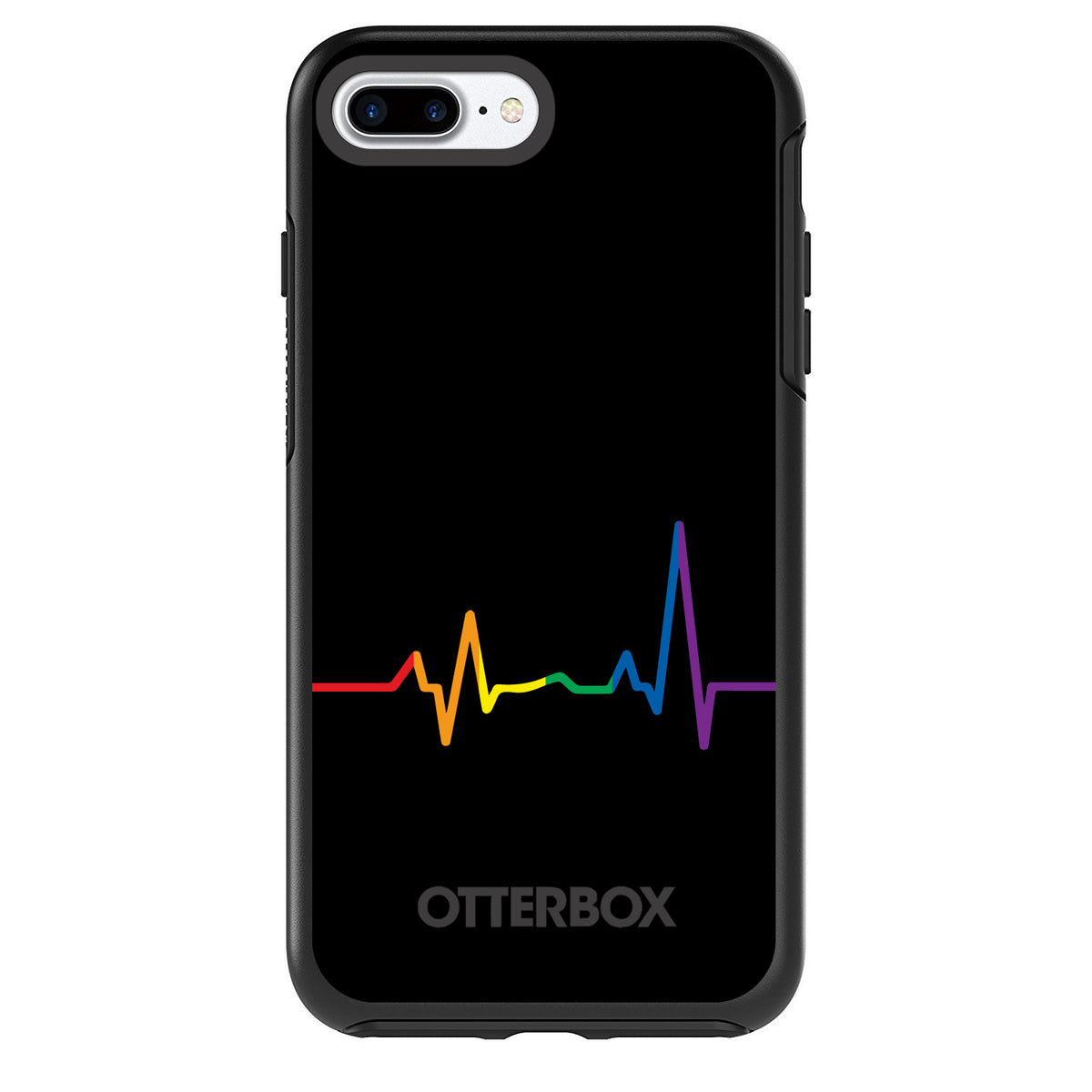 Rainbow Pulse Heart Beat OtterBox Symmetry Case for iPhone & Galaxy, view 2