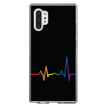 DistinctInk® Clear Shockproof Hybrid Case for Apple iPhone / Samsung Galaxy / Google Pixel - Rainbow Pulse Heart Beat