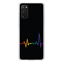 DistinctInk® Clear Shockproof Hybrid Case for Apple iPhone / Samsung Galaxy / Google Pixel - Rainbow Pulse Heart Beat