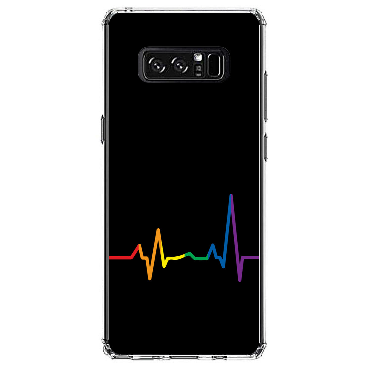 Rainbow Pulse Heart Beat Clear Shockproof iPhone Case, view 12