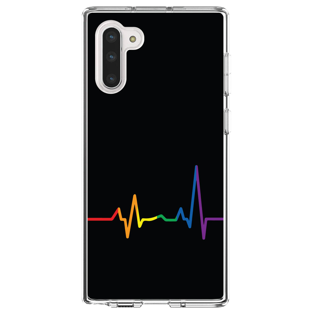 Rainbow Pulse Heart Beat Clear Shockproof iPhone Case, view 9