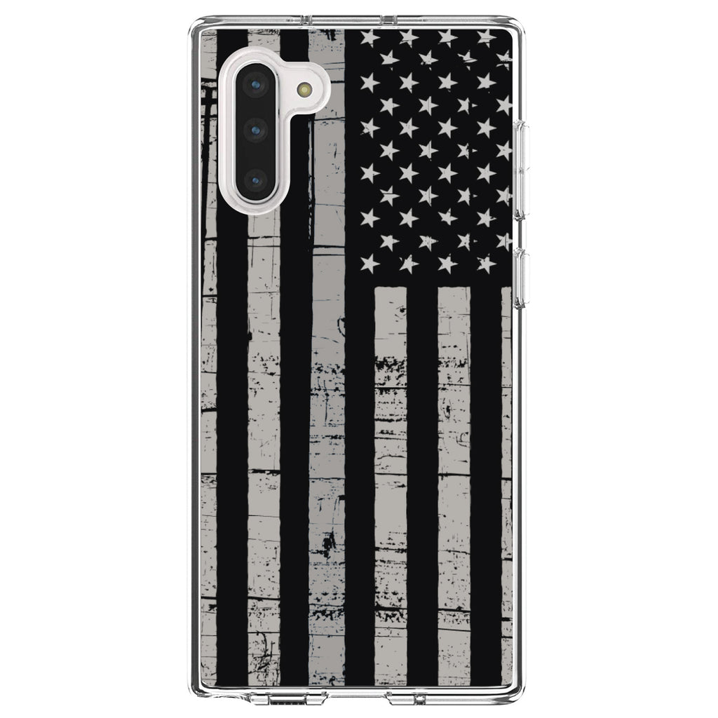 Black Grey US Flag United States Clear Shockproof iPhone Case, view 9