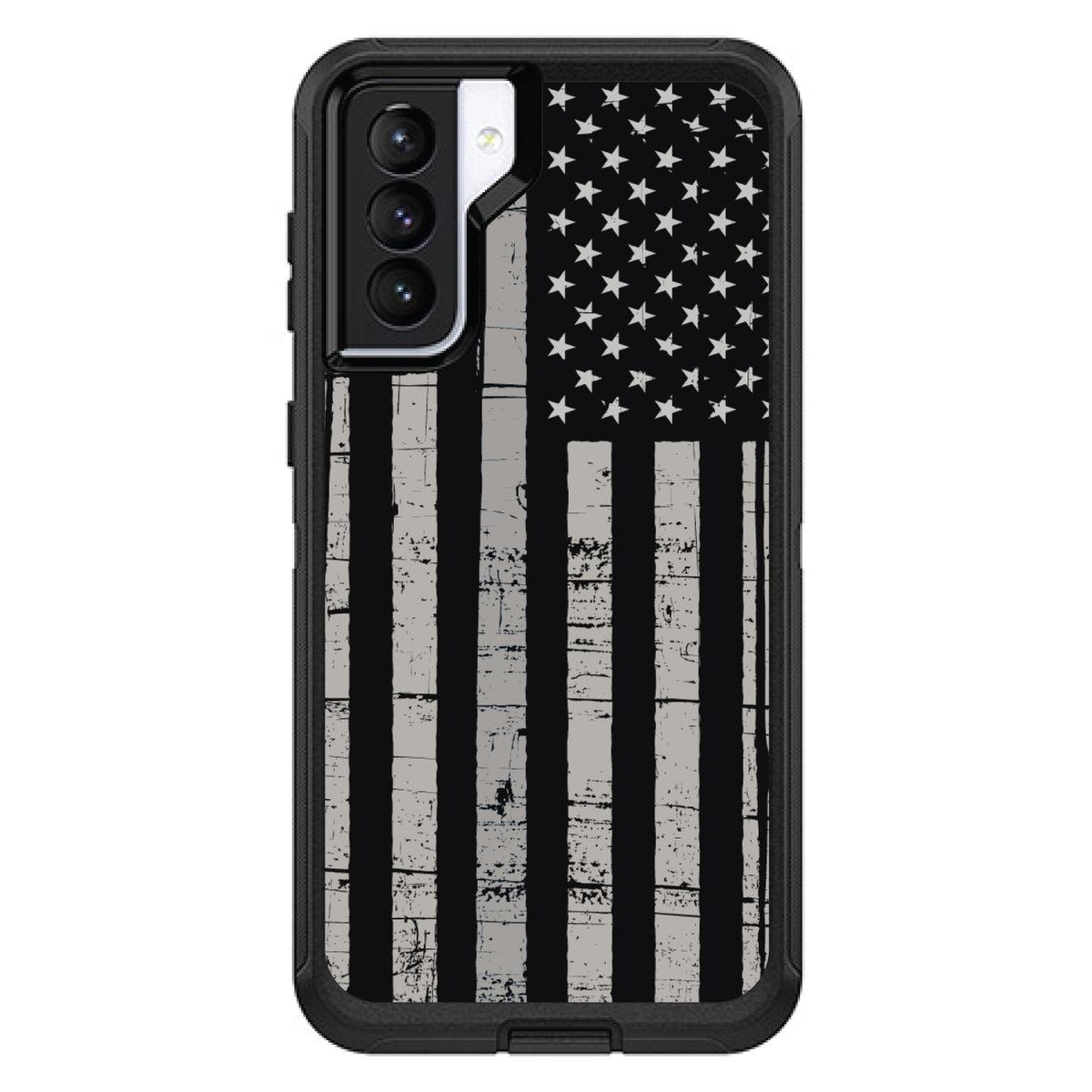Black Grey US Flag United States OtterBox Defender Case for iPhone & Galaxy, view 5