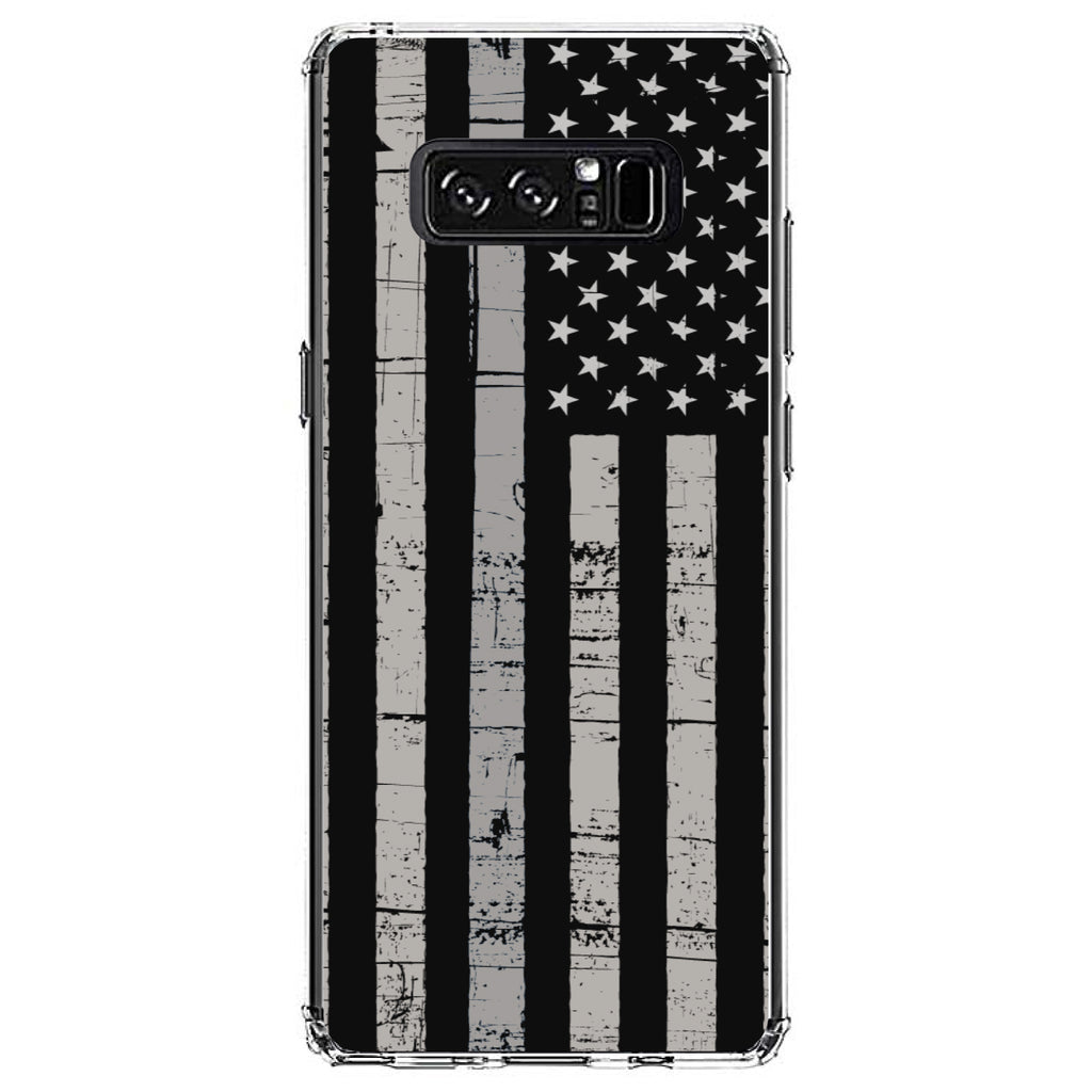 Black Grey US Flag United States Clear Shockproof iPhone Case, view 12