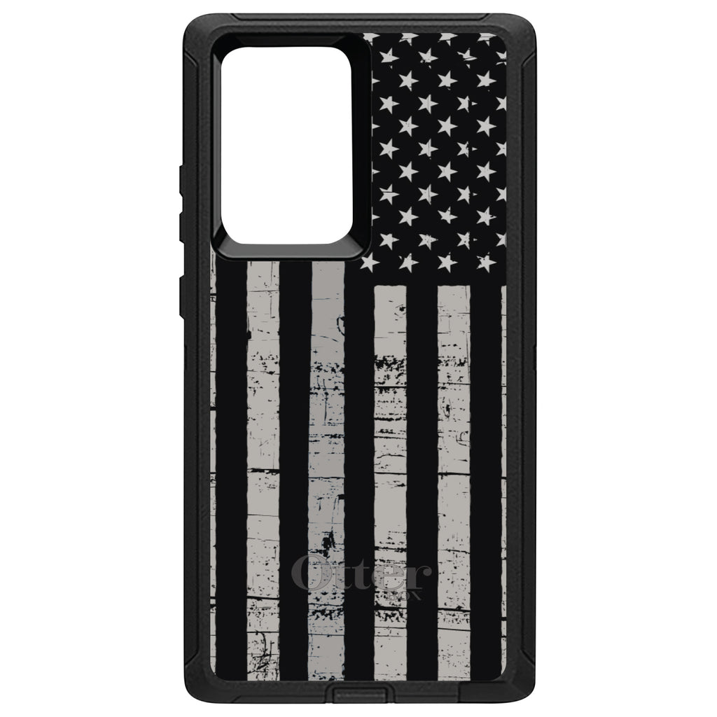 Black Grey US Flag United States OtterBox Defender Case for iPhone & Galaxy, view 13