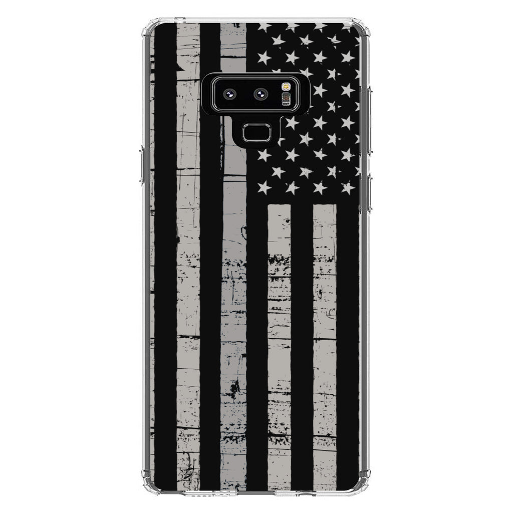 Black Grey US Flag United States Clear Shockproof iPhone Case, view 11
