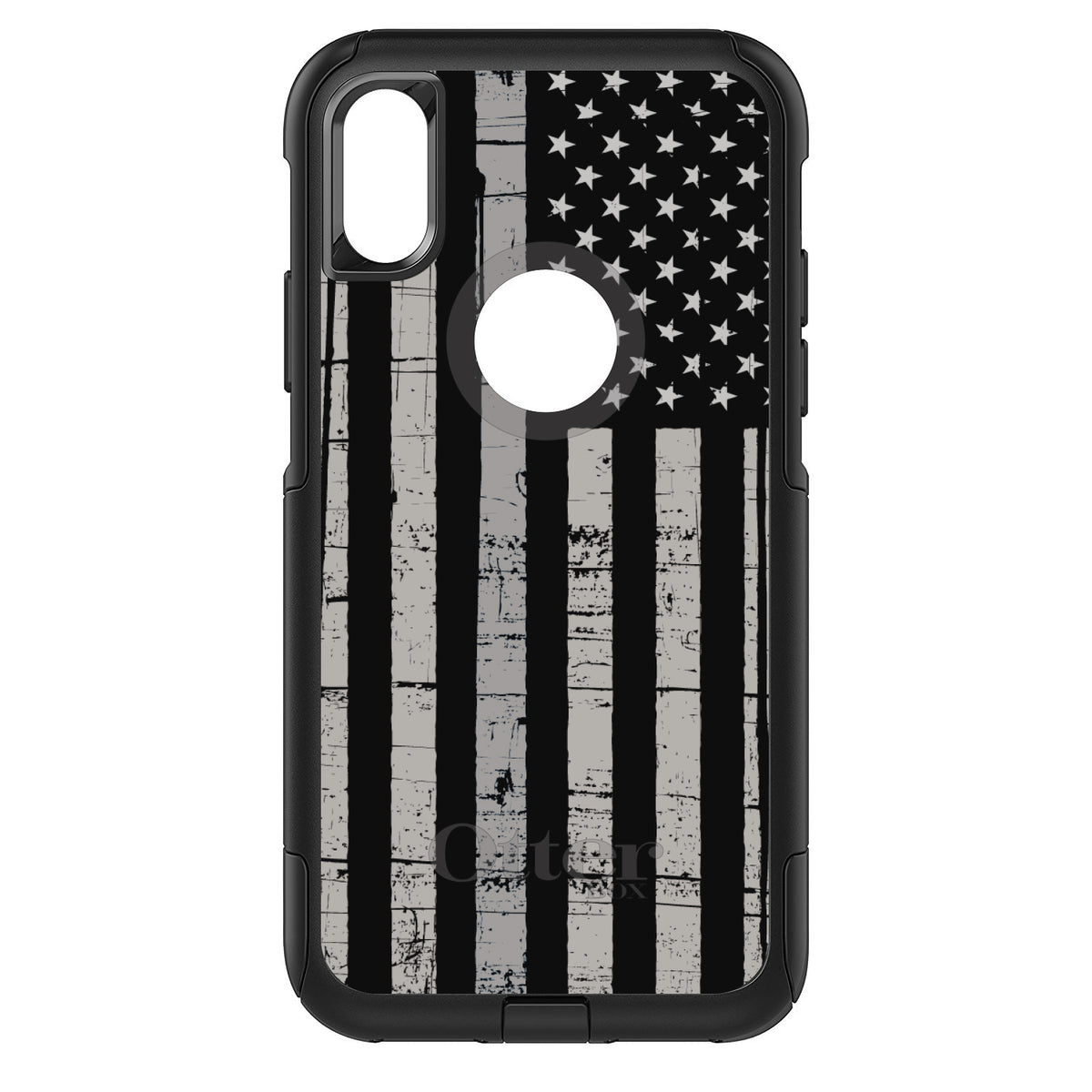Black Grey US Flag United States OtterBox Commuter Case for iPhone & Galaxy, view 3