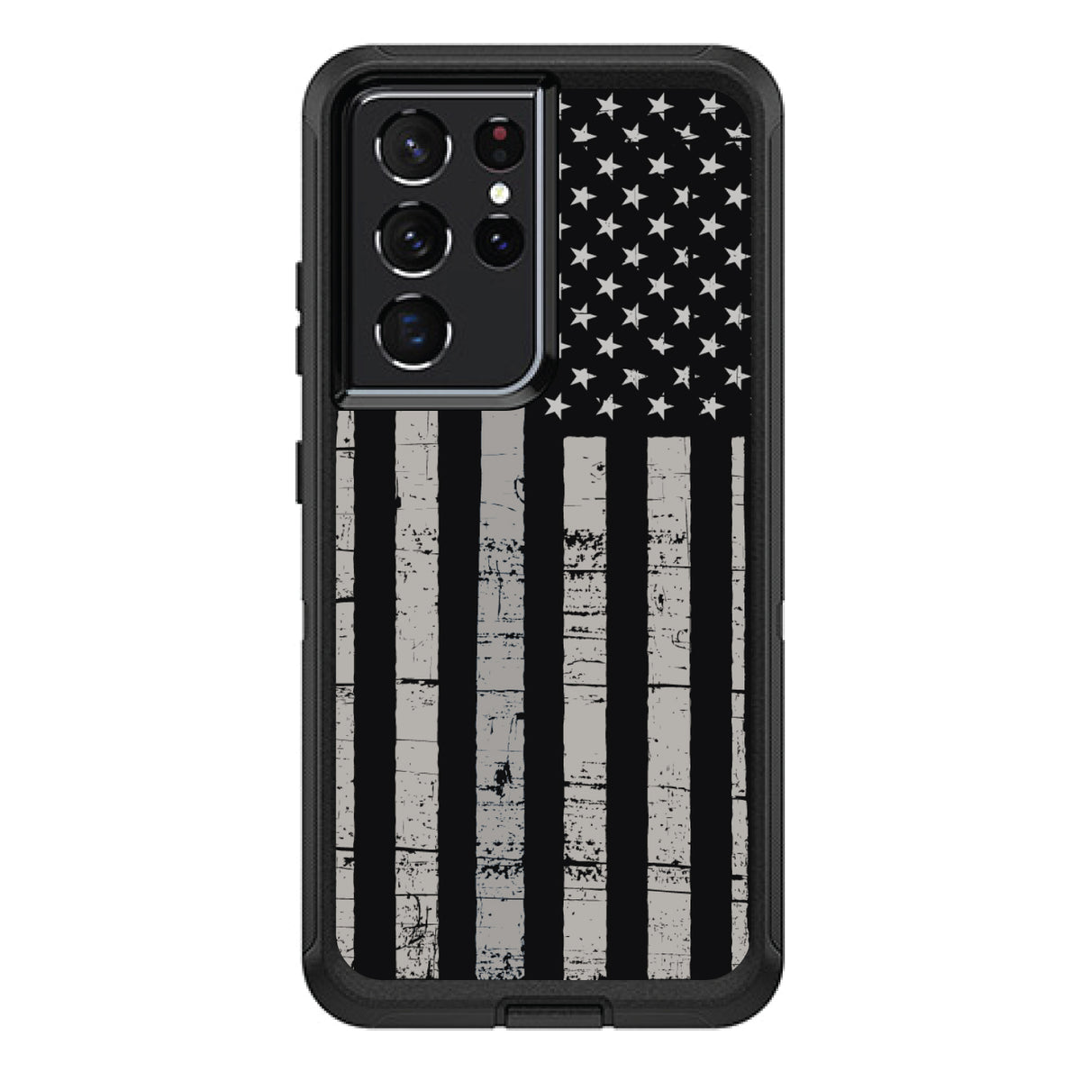 Black Grey US Flag United States OtterBox Defender Case for iPhone & Galaxy, view 7