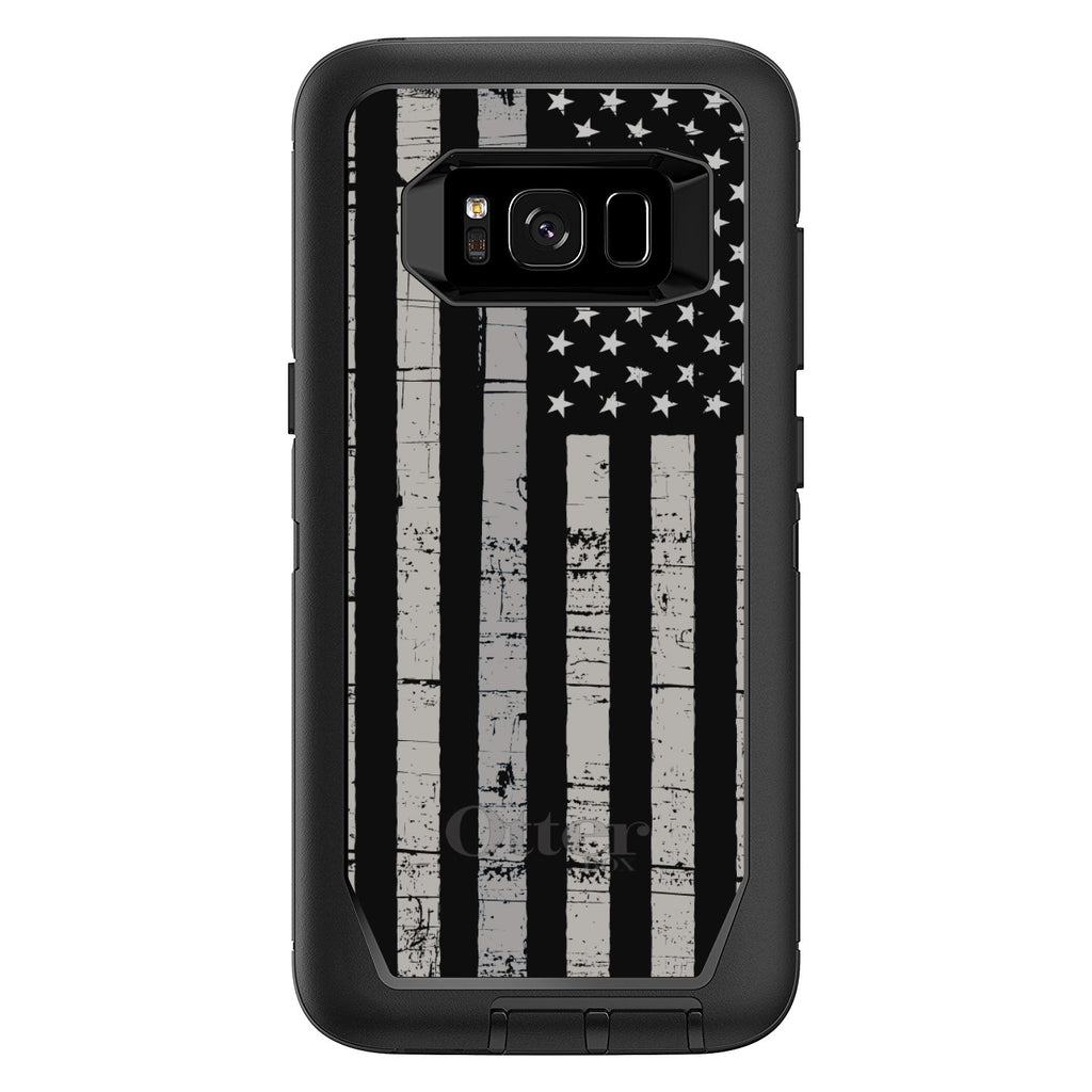Black Grey US Flag United States OtterBox Defender Case for iPhone & Galaxy, view 12