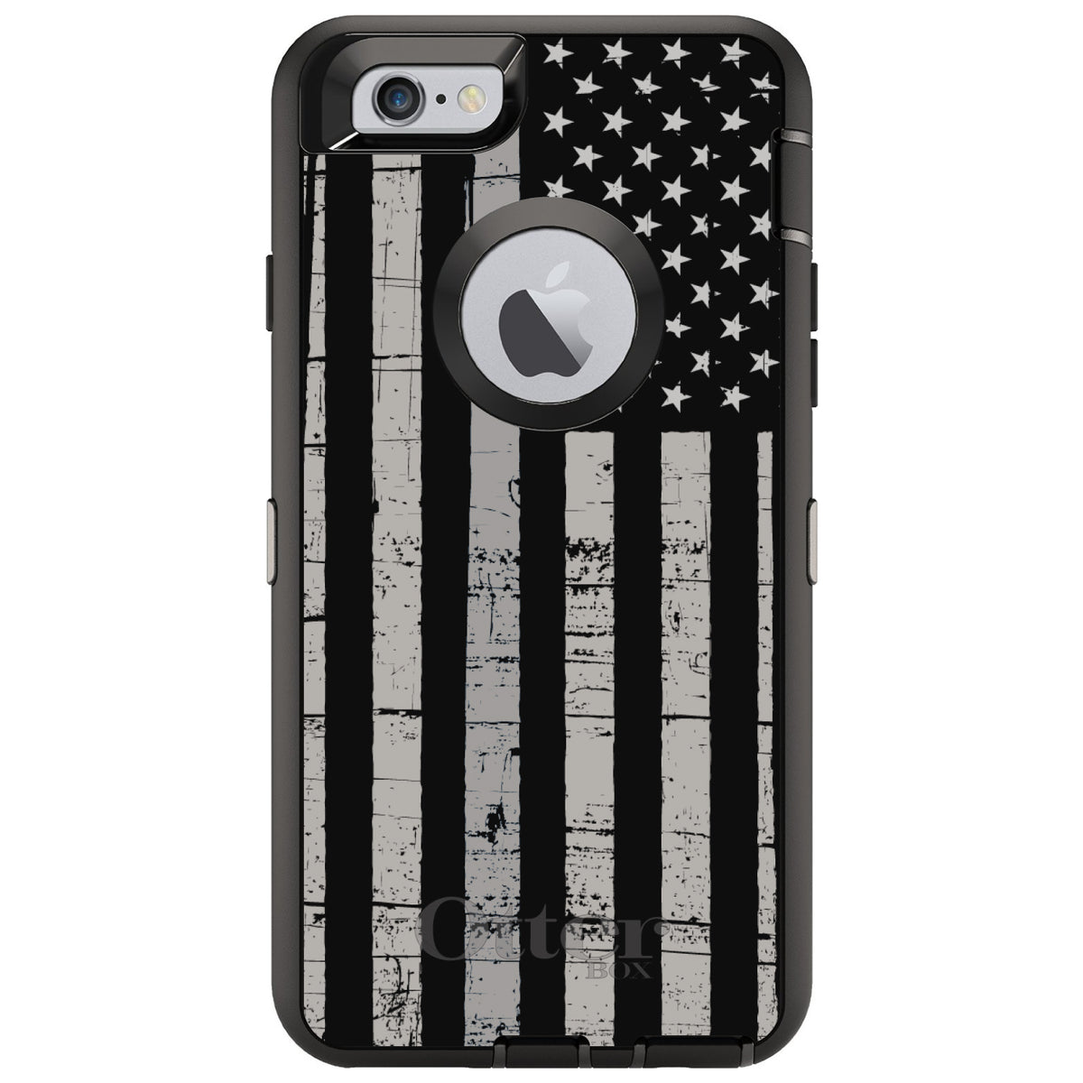 Black Grey US Flag United States OtterBox Defender Case for iPhone & Galaxy, view 4