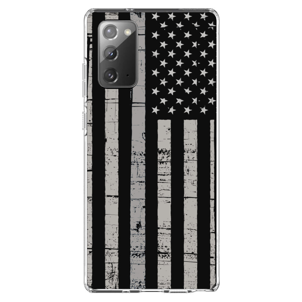 Black Grey US Flag United States Clear Shockproof iPhone Case, view 7