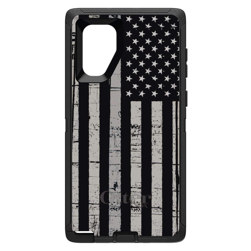 Black Grey US Flag United States OtterBox Defender Case for iPhone & Galaxy, view 14