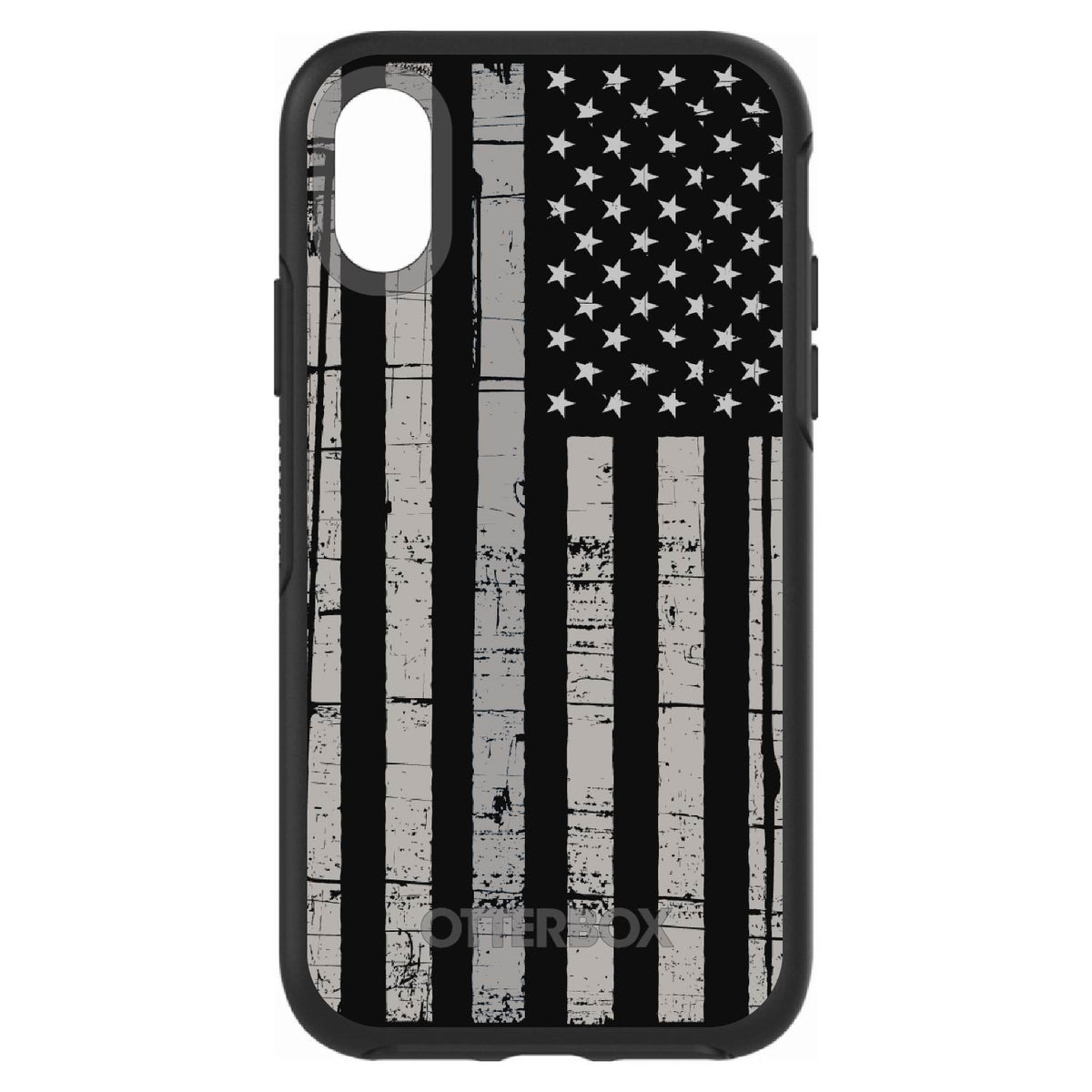 Black Grey US Flag United States OtterBox Symmetry Case for iPhone & Galaxy, view 4