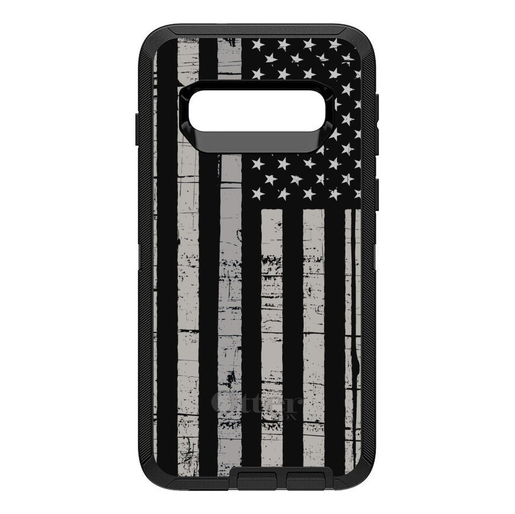 Black Grey US Flag United States OtterBox Defender Case for iPhone & Galaxy, view 9