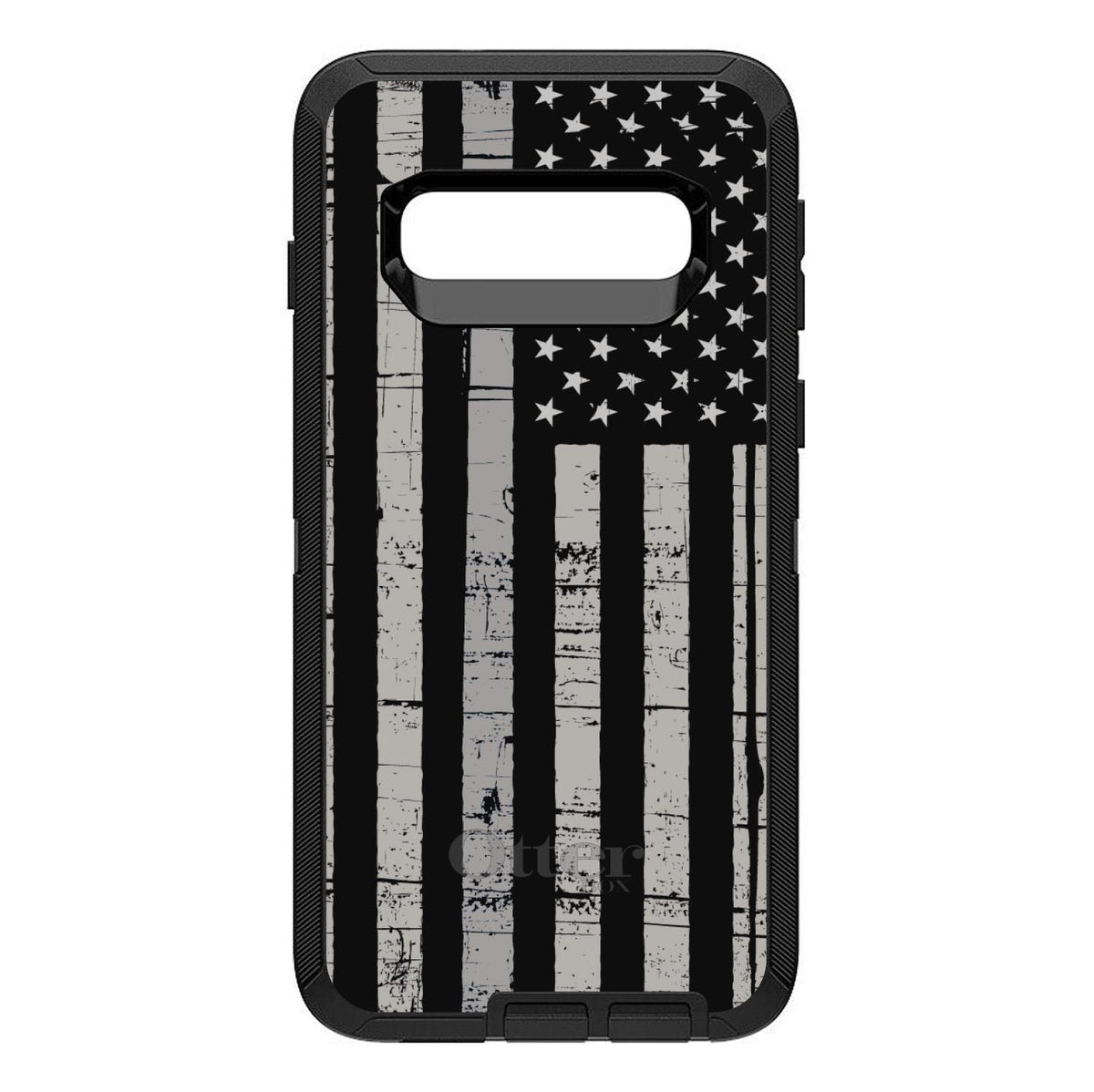 Black Grey US Flag United States OtterBox Defender Case for iPhone & Galaxy, view 9