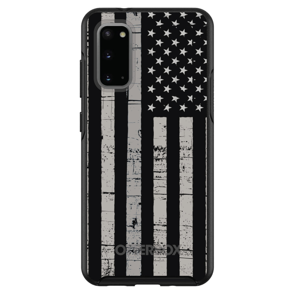 Black Grey US Flag United States OtterBox Symmetry Case for iPhone & Galaxy, view 5