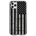 Black Grey US Flag United States Clear Shockproof iPhone Case