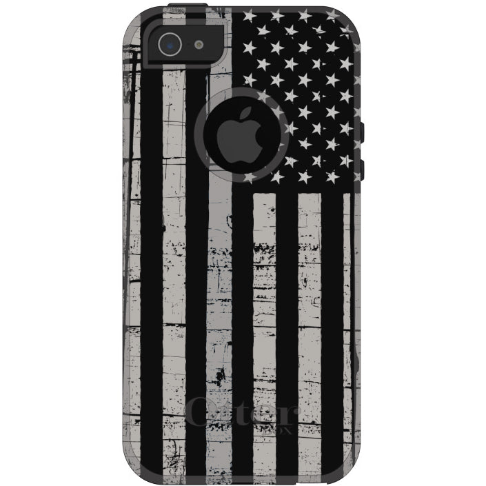 Black Grey US Flag United States OtterBox Commuter Case for iPhone & Galaxy, view 5