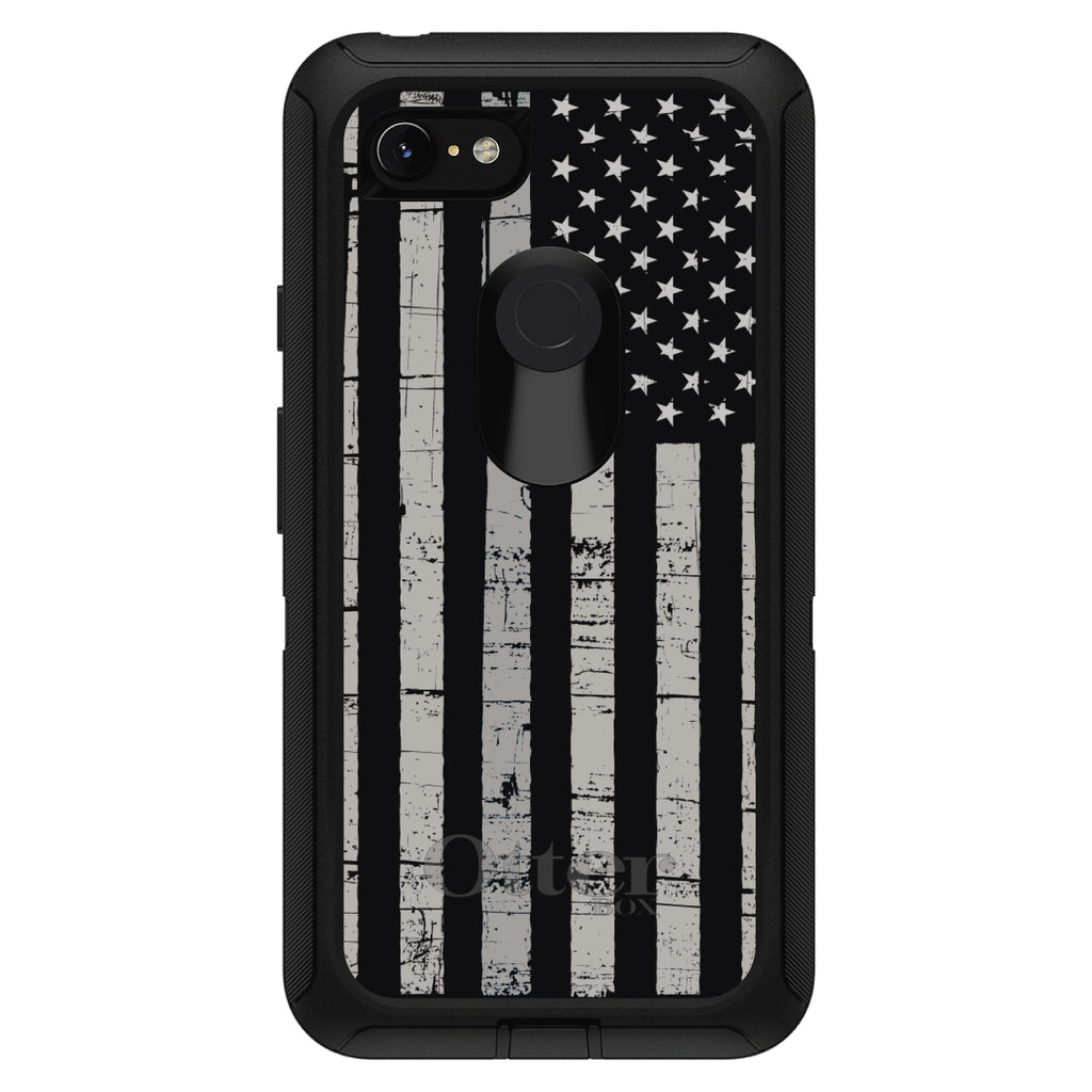 Black Grey US Flag United States OtterBox Defender Case for iPhone & Galaxy, view 18