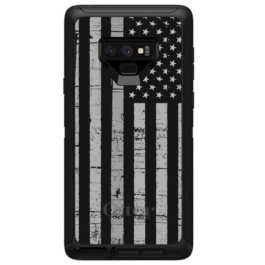 Black Grey US Flag United States OtterBox Defender Case for iPhone & Galaxy, view 16