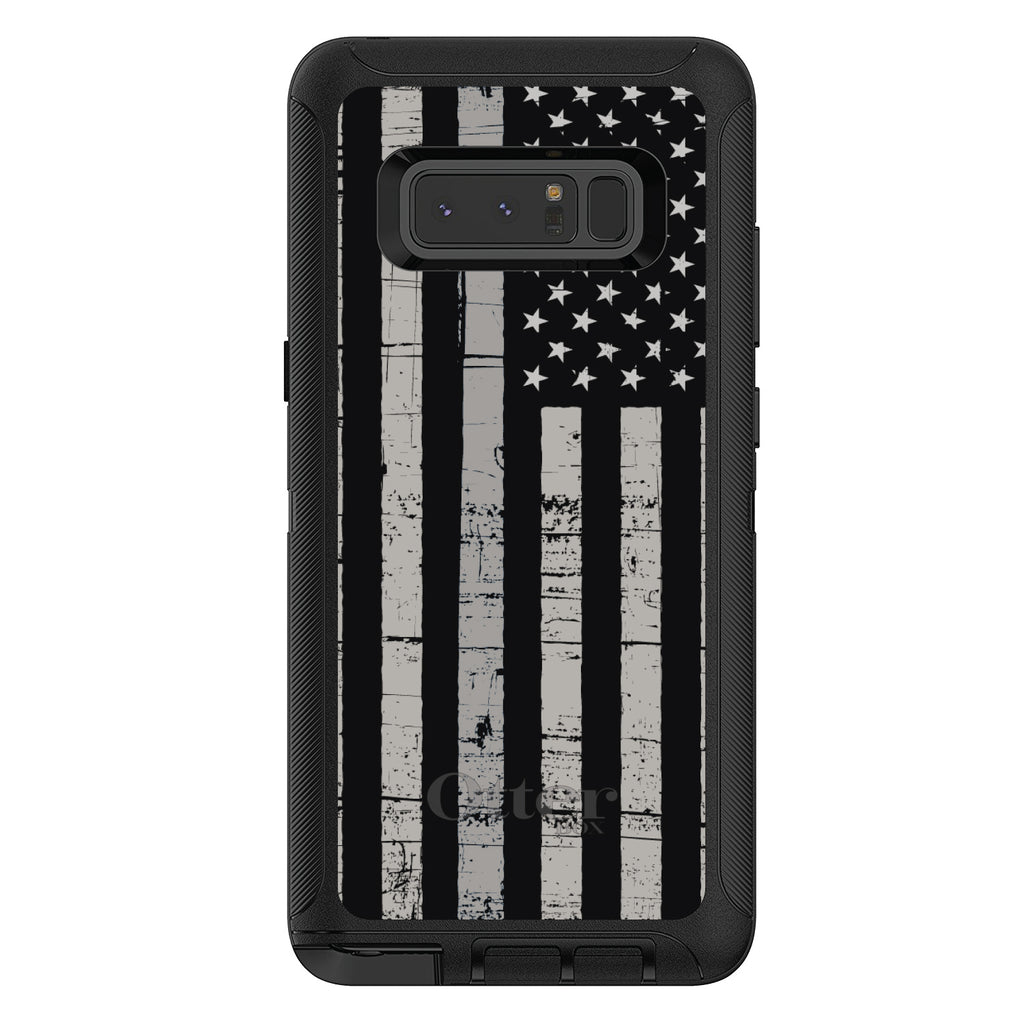 Black Grey US Flag United States OtterBox Defender Case for iPhone & Galaxy, view 17