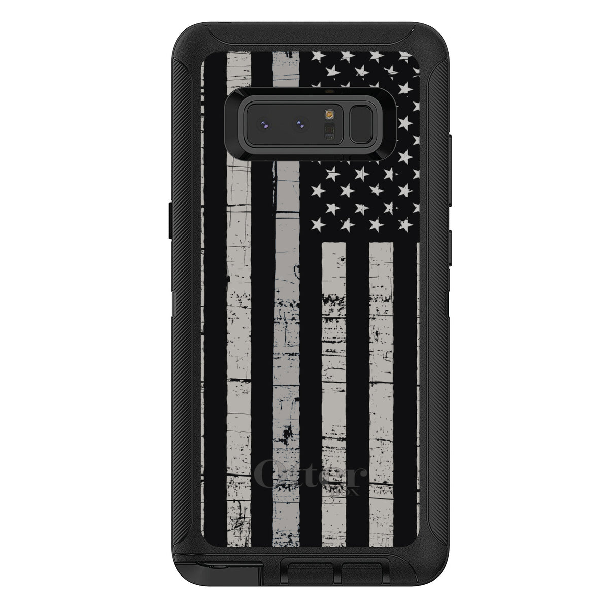 Black Grey US Flag United States OtterBox Defender Case for iPhone & Galaxy, view 17