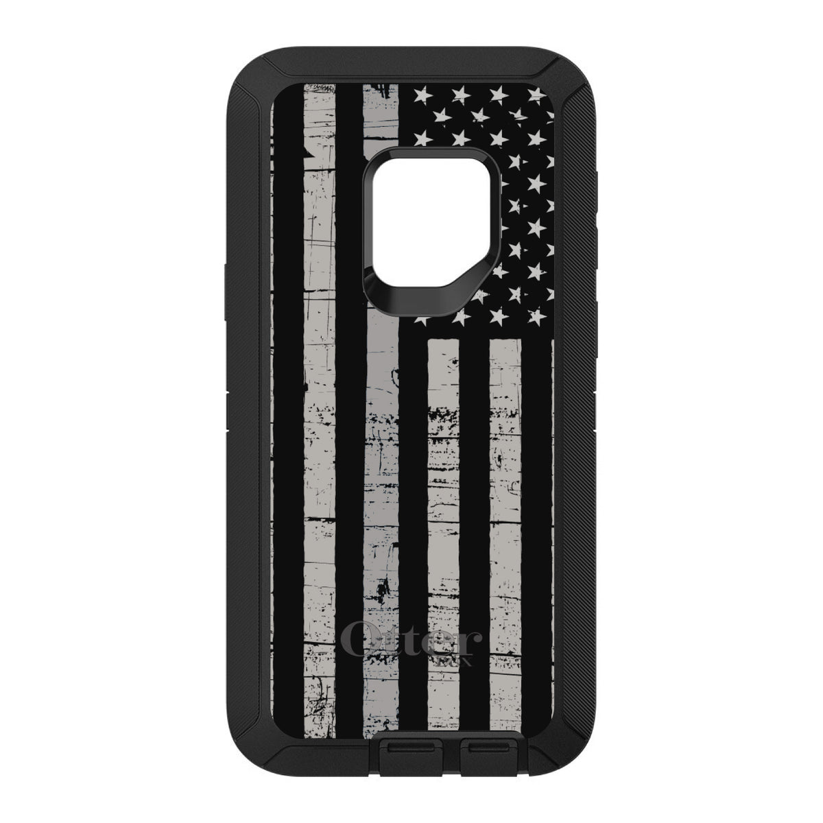 Black Grey US Flag United States OtterBox Defender Case for iPhone & Galaxy, view 11