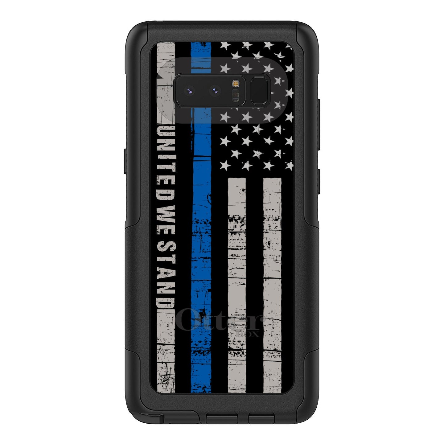 DistinctInk™ OtterBox Commuter Series Case for Apple iPhone or Samsung Galaxy - Thin Blue Line US Flag 