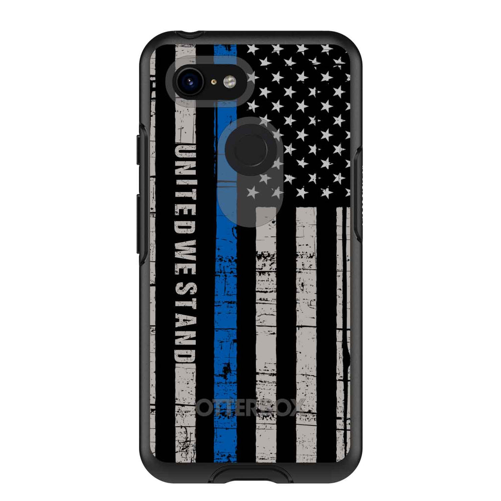 Thin Blue Line US Flag United We Stand OtterBox Symmetry Case for iPhone & Galaxy, view 14