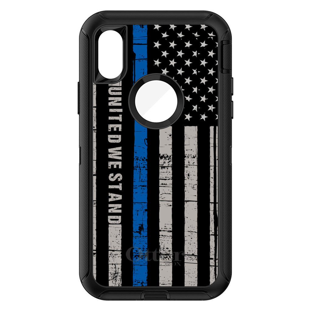 Thin Blue Line US Flag United We Stand OtterBox Defender Case for iPhone & Galaxy, view 3