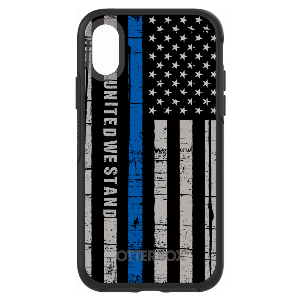 Thin Blue Line US Flag United We Stand OtterBox Symmetry Case for iPhone & Galaxy, view 4