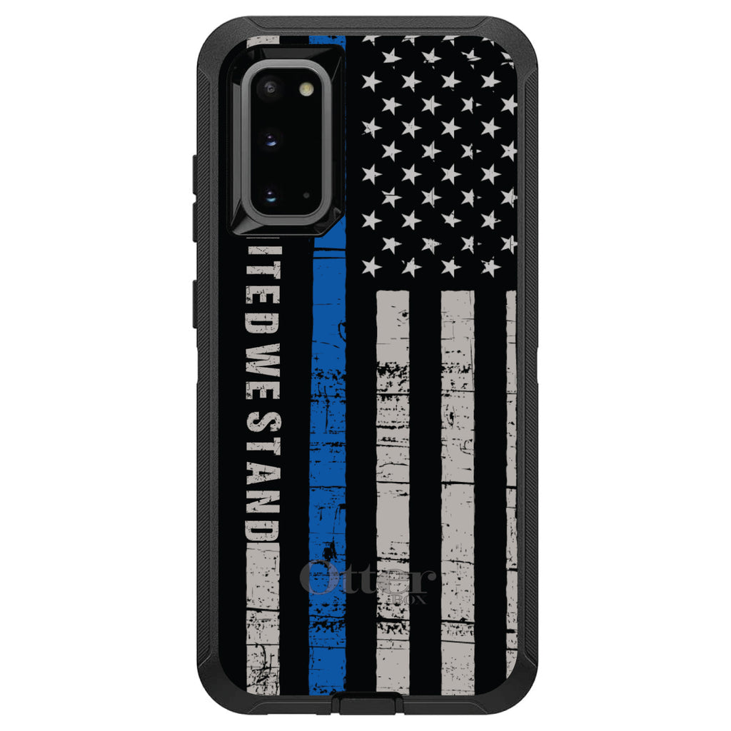 Thin Blue Line US Flag United We Stand OtterBox Defender Case for iPhone & Galaxy, view 8