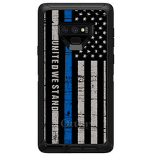DistinctInk™ OtterBox Defender Series Case for Apple iPhone / Samsung Galaxy / Google Pixel - Thin Blue Line US Flag "United We Stand"