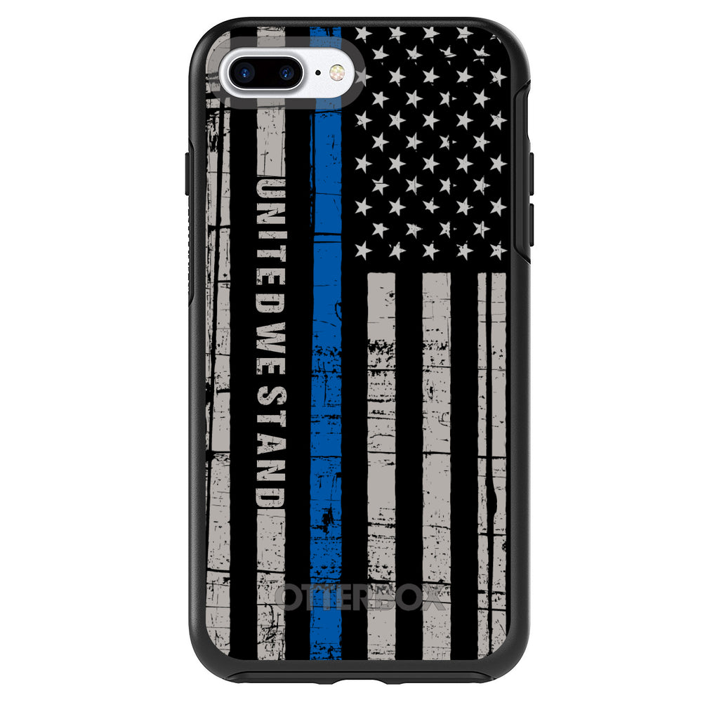 Thin Blue Line US Flag United We Stand OtterBox Symmetry Case for iPhone & Galaxy, view 2