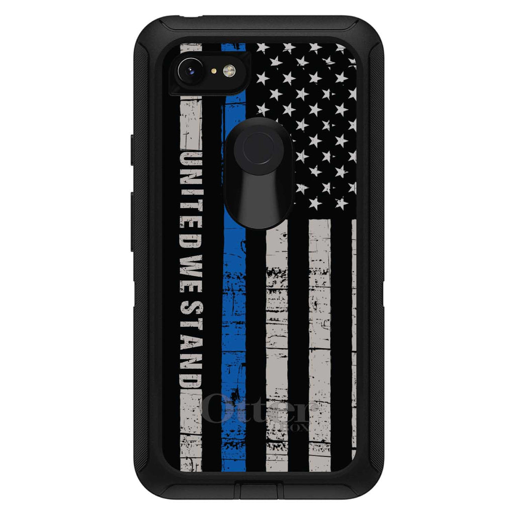 Thin Blue Line US Flag United We Stand OtterBox Defender Case for iPhone & Galaxy, view 18