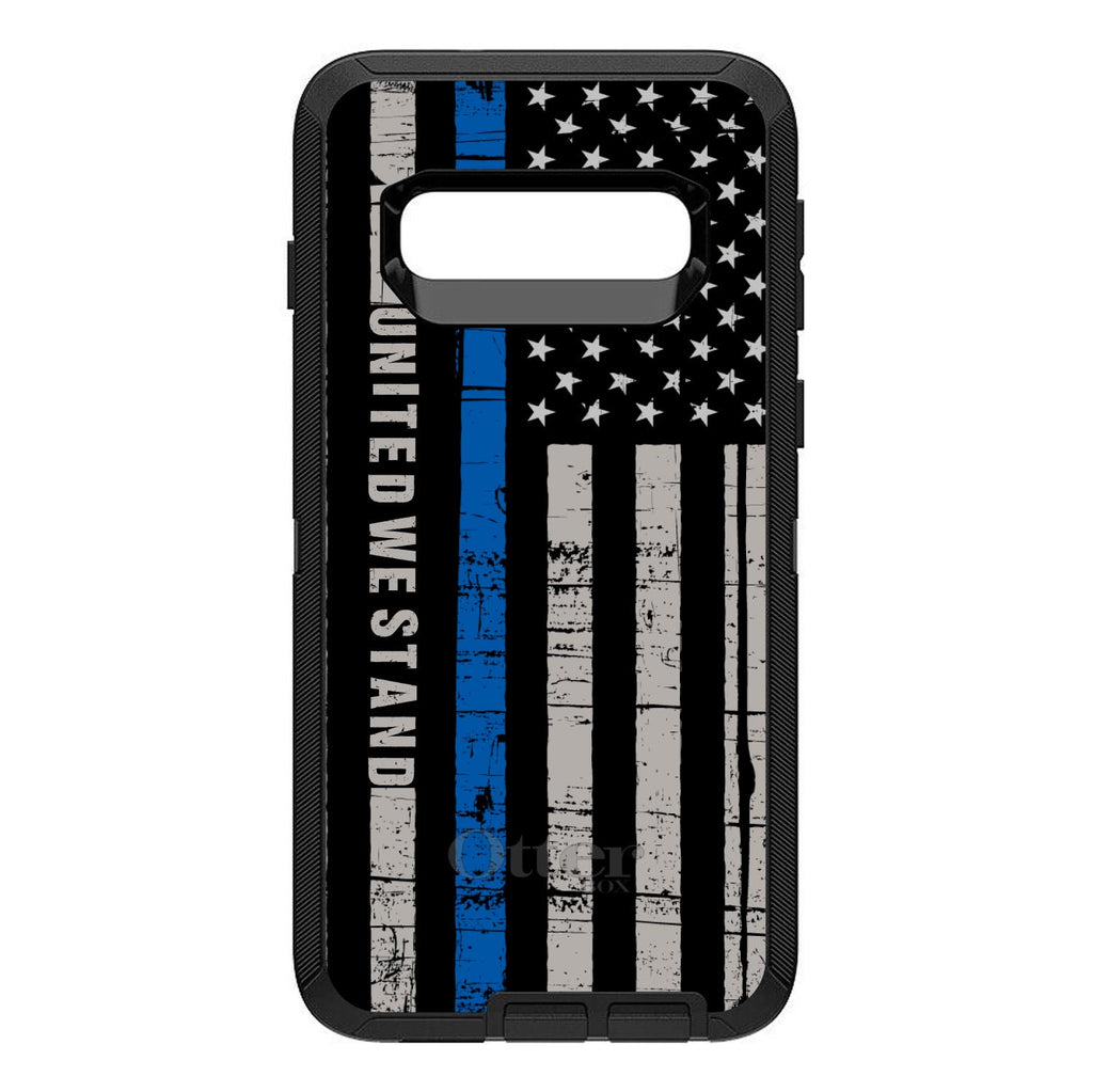 Thin Blue Line US Flag United We Stand OtterBox Defender Case for iPhone & Galaxy, view 9