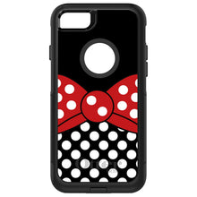 DistinctInk™ OtterBox Commuter Series Case for Apple iPhone or Samsung Galaxy - Black White Polka Dot Red Bow Minnie