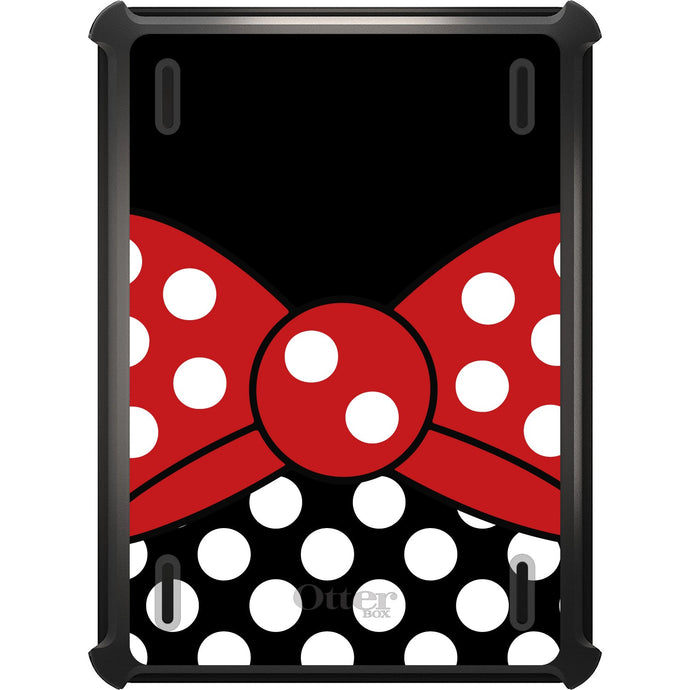 DistinctInk™ OtterBox Defender Series Case for Apple iPad / iPad Pro / iPad Air / iPad Mini - Black White Polka Dot Red Bow Minnie