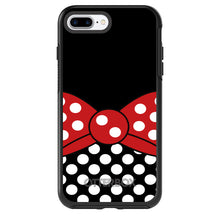 DistinctInk™ OtterBox Symmetry Series Case for Apple iPhone / Samsung Galaxy / Google Pixel - Black White Polka Dot Red Bow Minnie