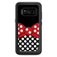 DistinctInk™ OtterBox Defender Series Case for Apple iPhone / Samsung Galaxy / Google Pixel - Black White Polka Dot Red Bow Minnie